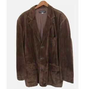 The J. Peterman Company Chocolate Brown Suede Jacket XL